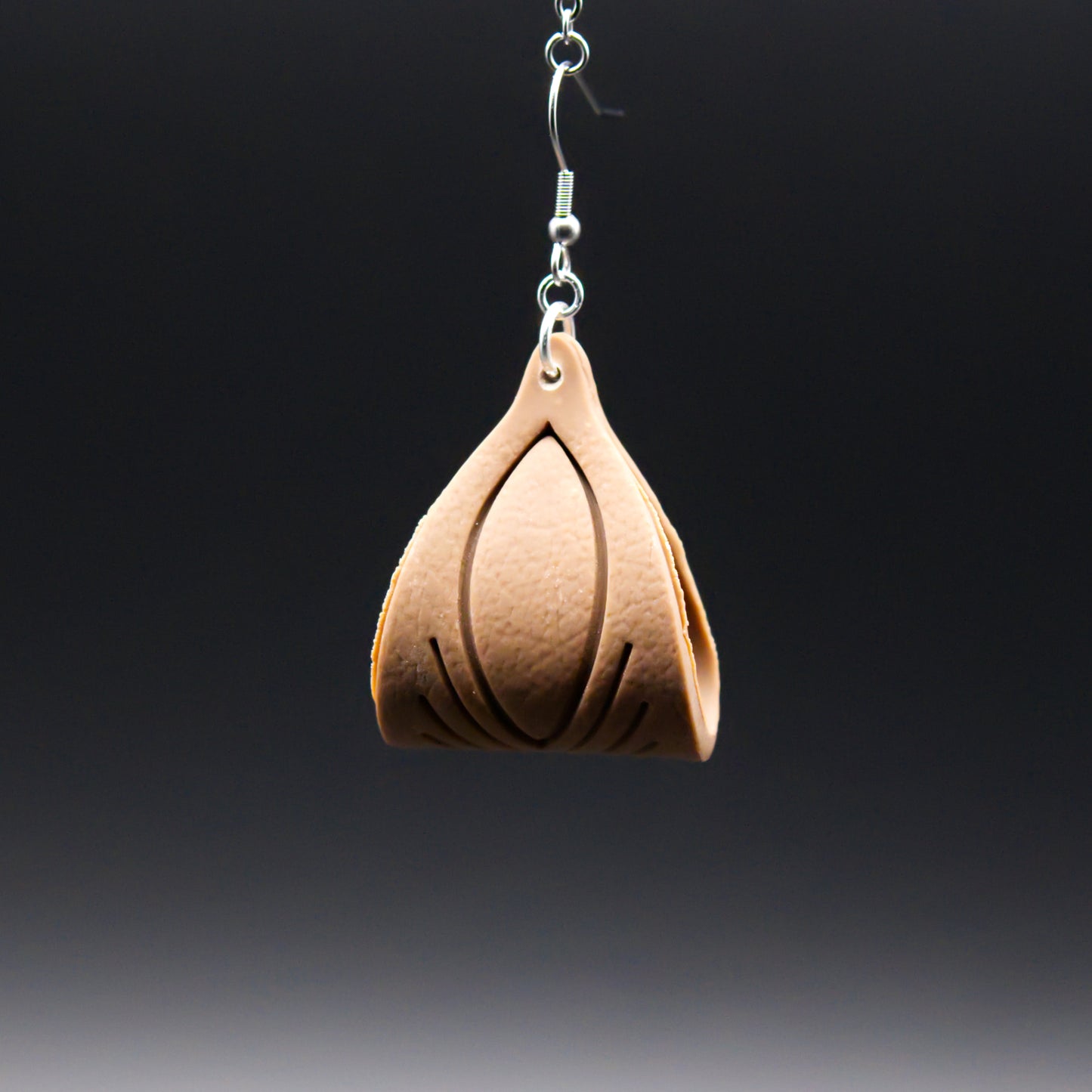 Brown Leather Twist Earrings