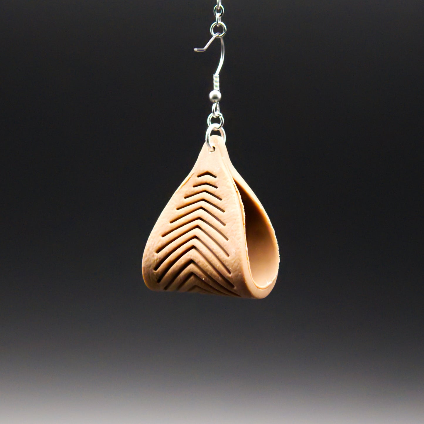 Brown Leather Twist Earrings