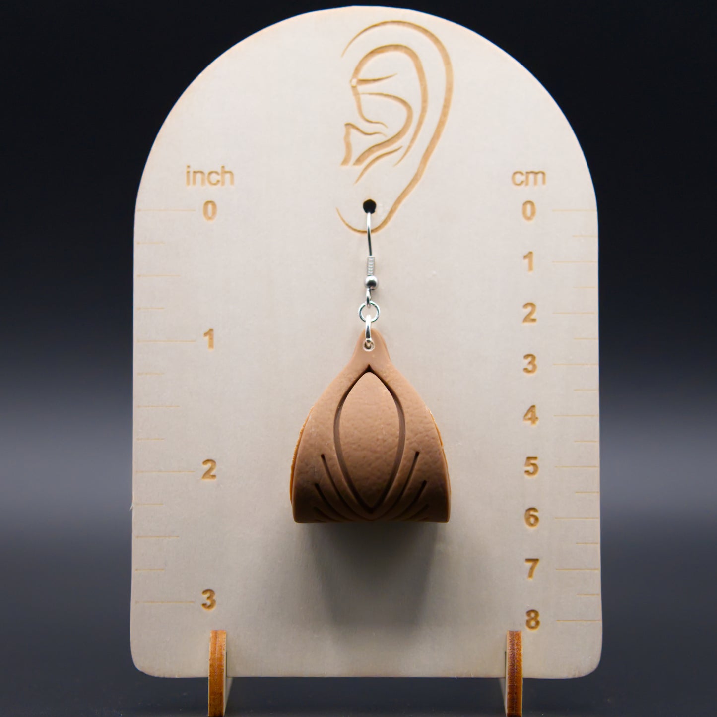Brown Leather Twist Earrings