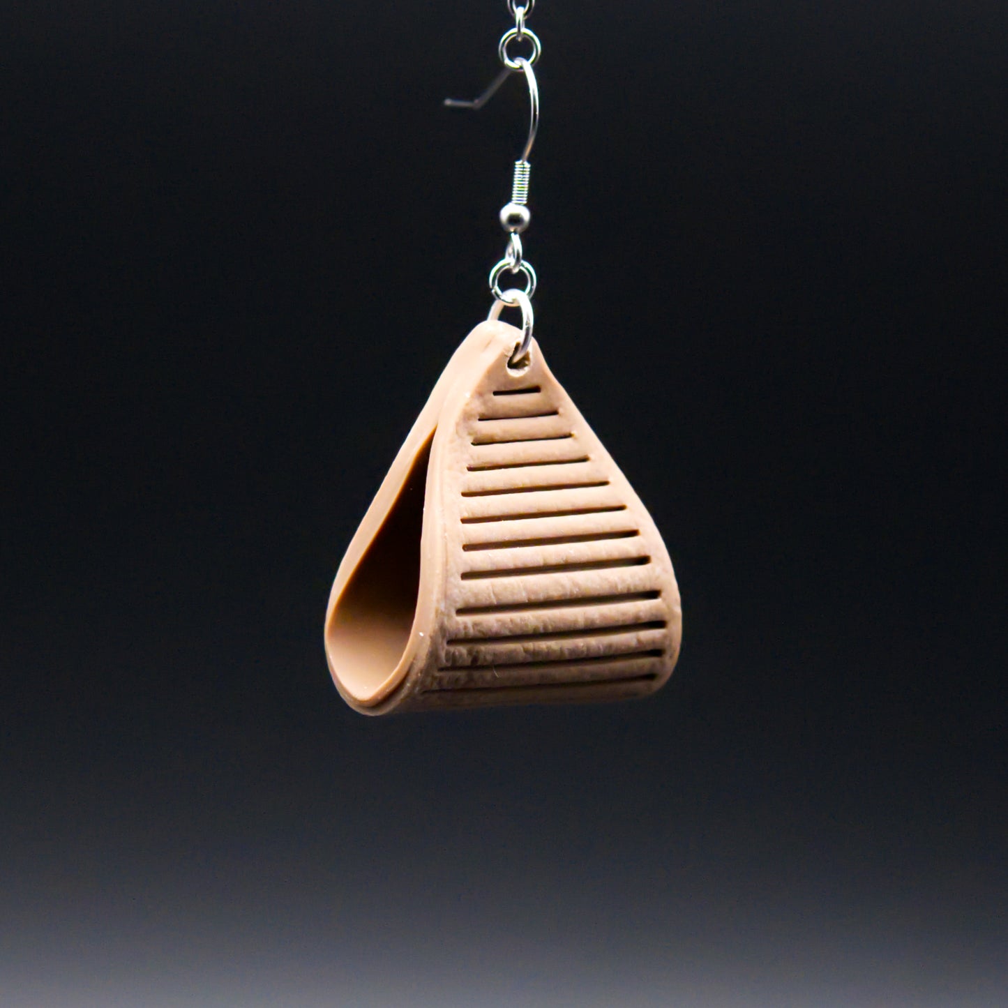 Brown Leather Twist Earrings