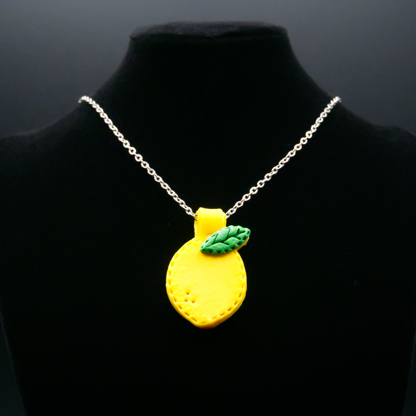 Lemon "Stitched Leather" Necklace