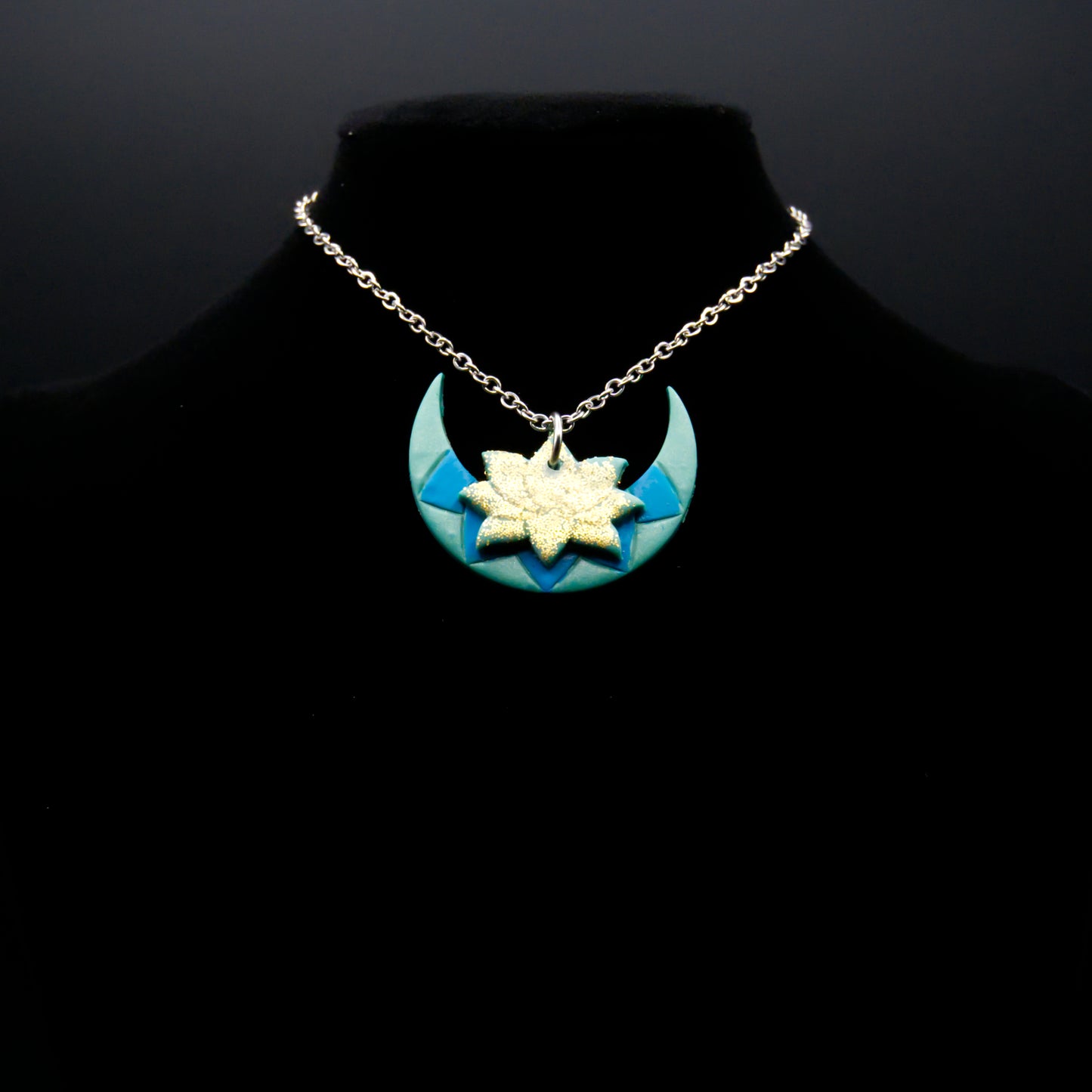 Moon & Lotus Necklace