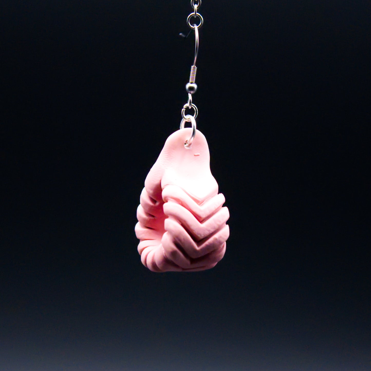 Pink Leather Twist Earrings