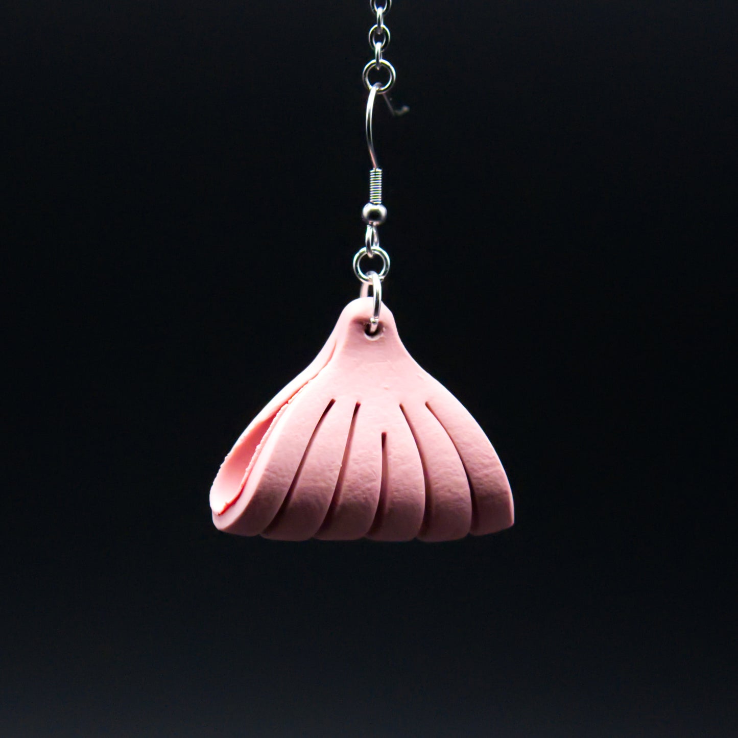 Pink Leather Twist Earrings