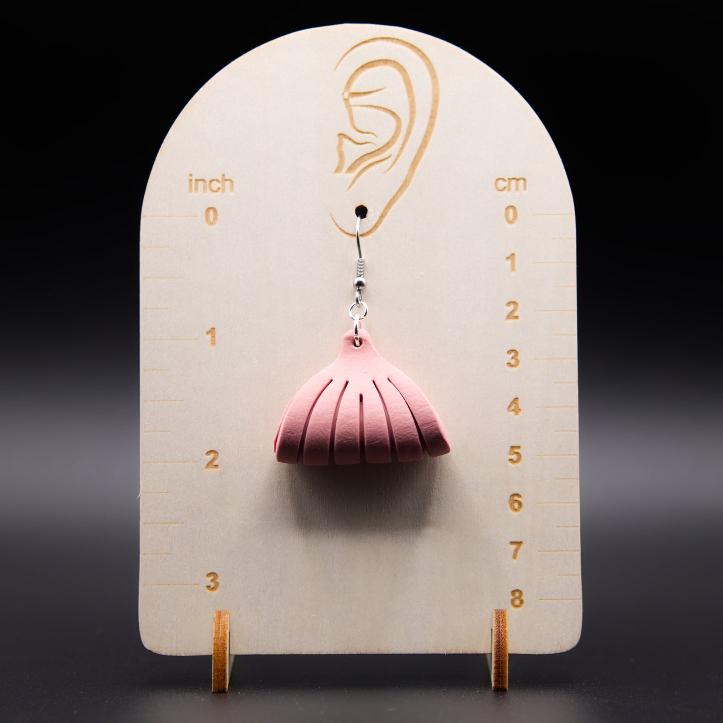 Pink Leather Twist Earrings
