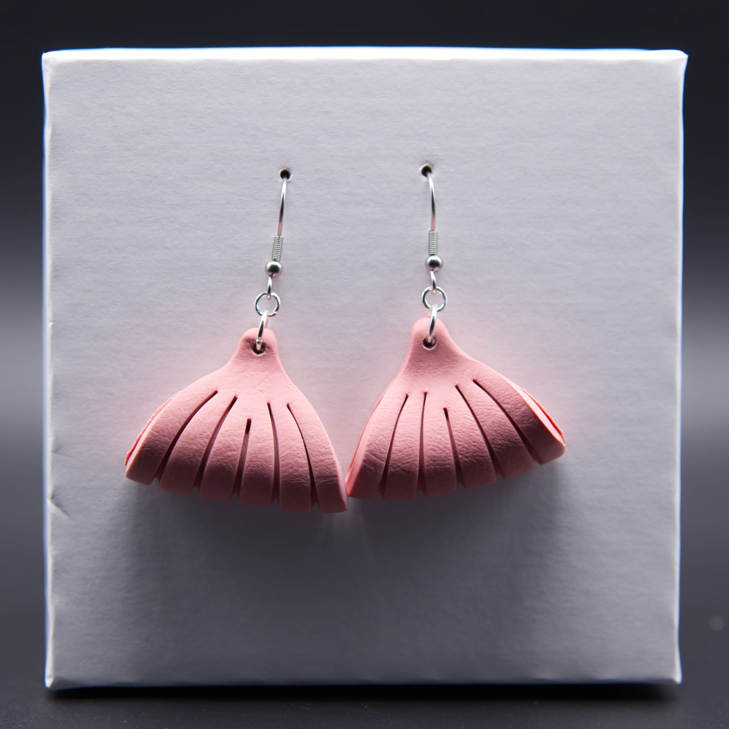 Pink Leather Twist Earrings
