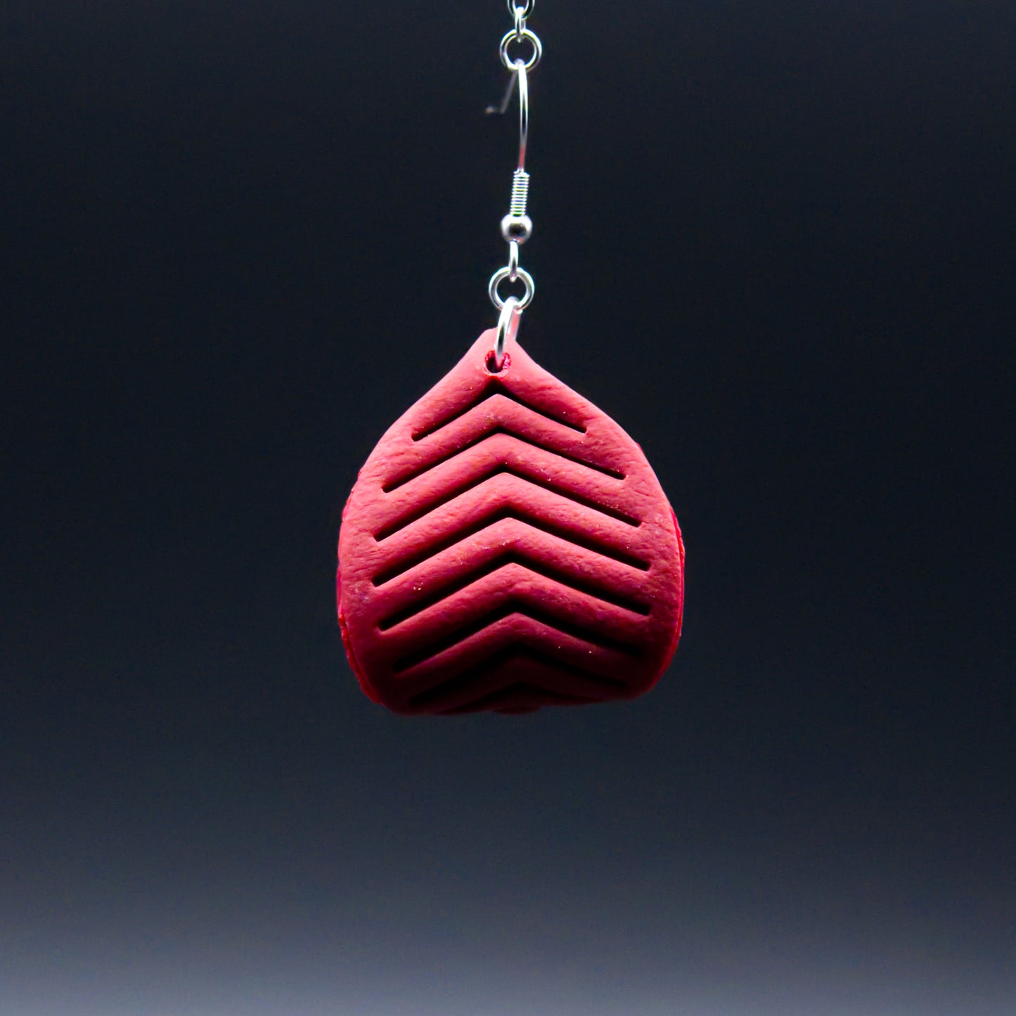Maroon Leather Twist Earrings