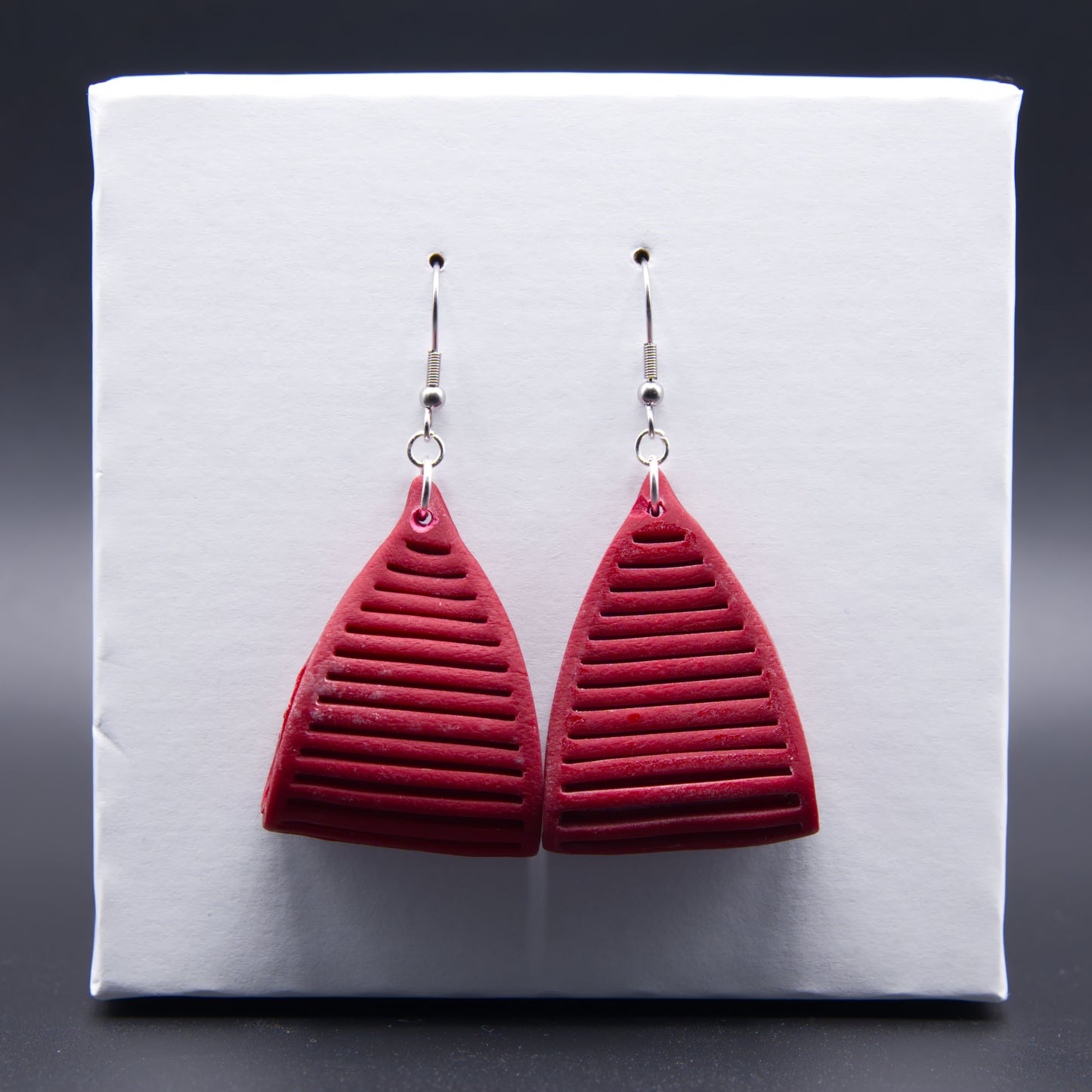 Maroon Leather Twist Earrings