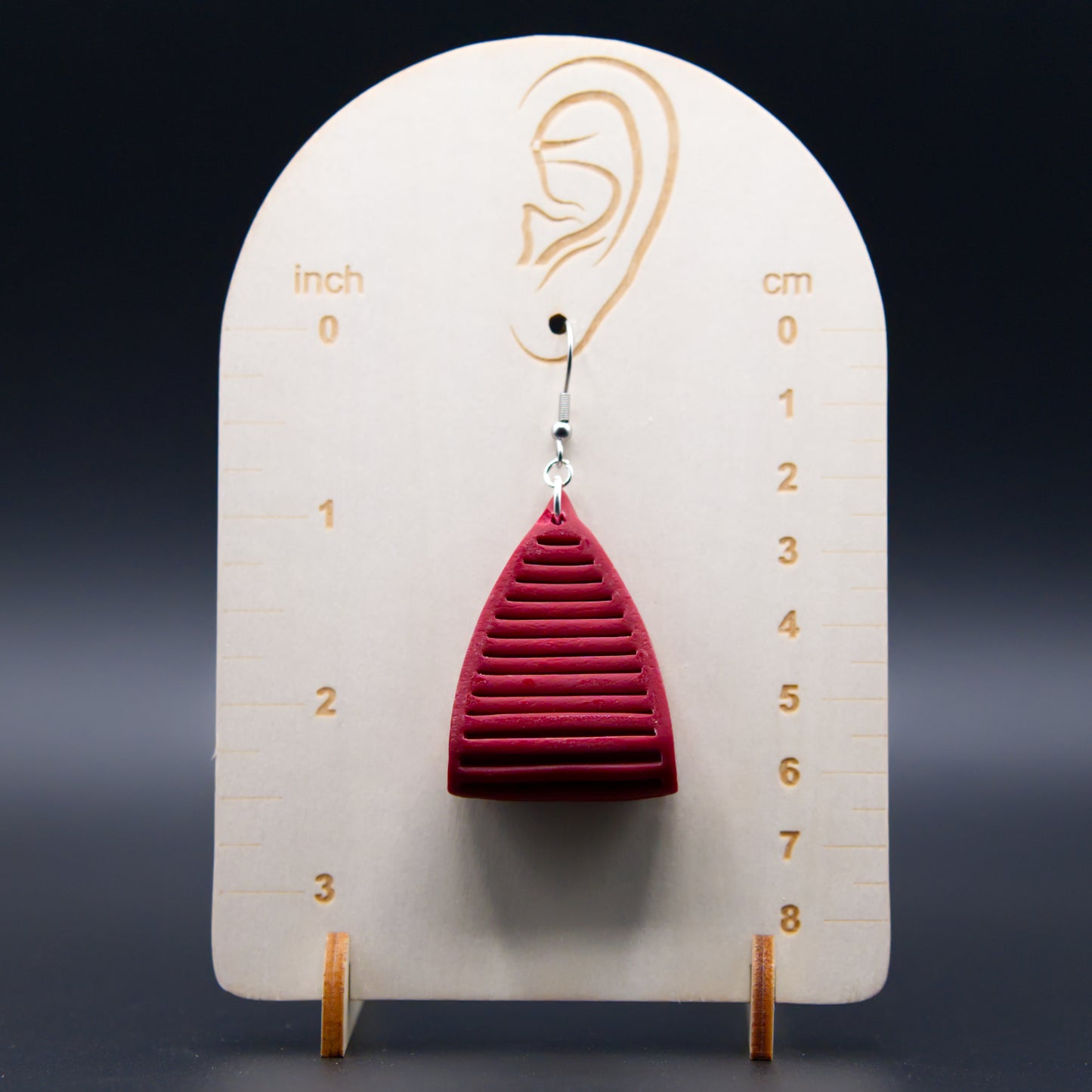 Maroon Leather Twist Earrings