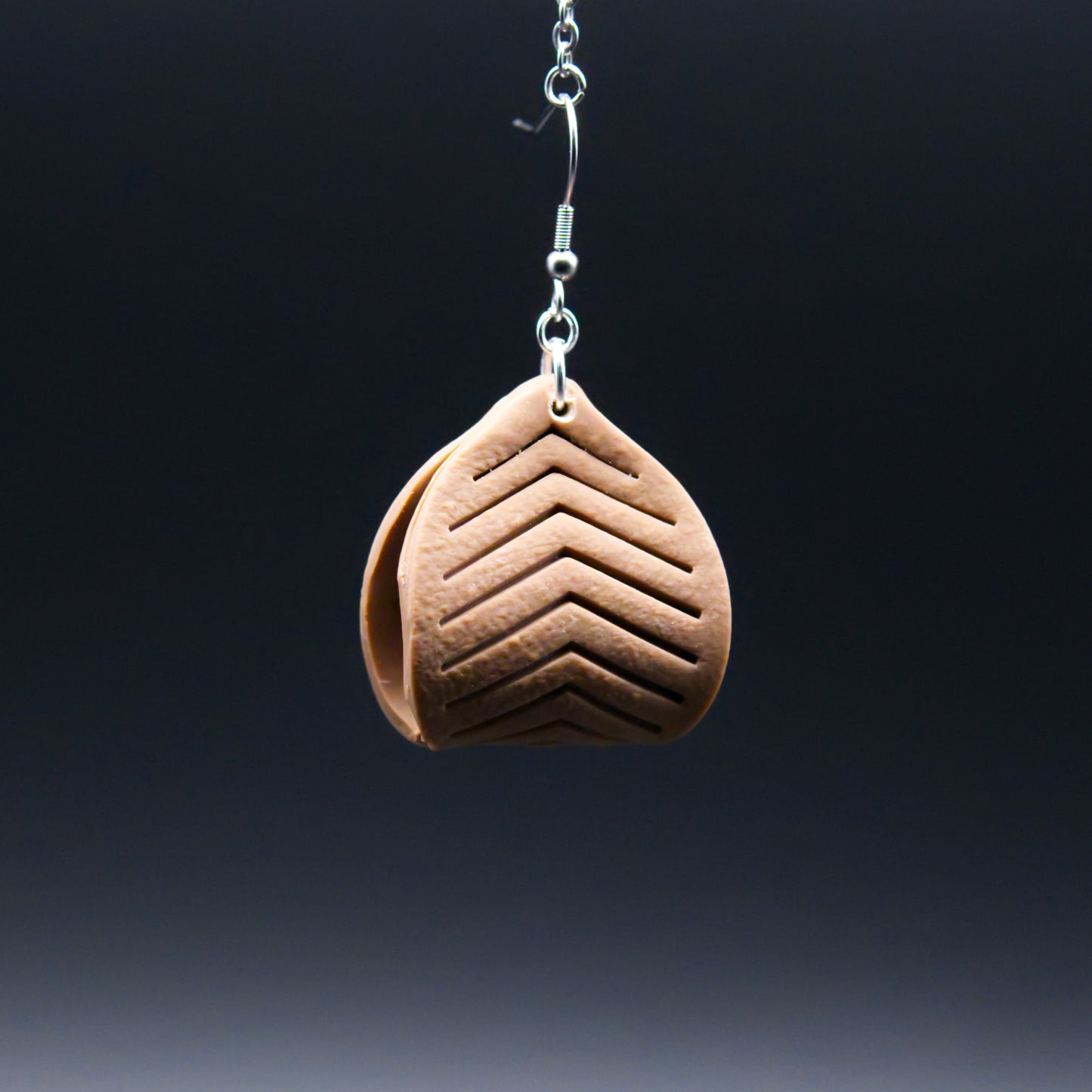 Brown Leather Twist Earrings