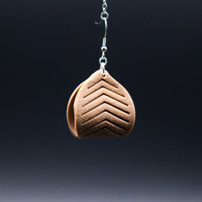 Brown Leather Twist Earrings