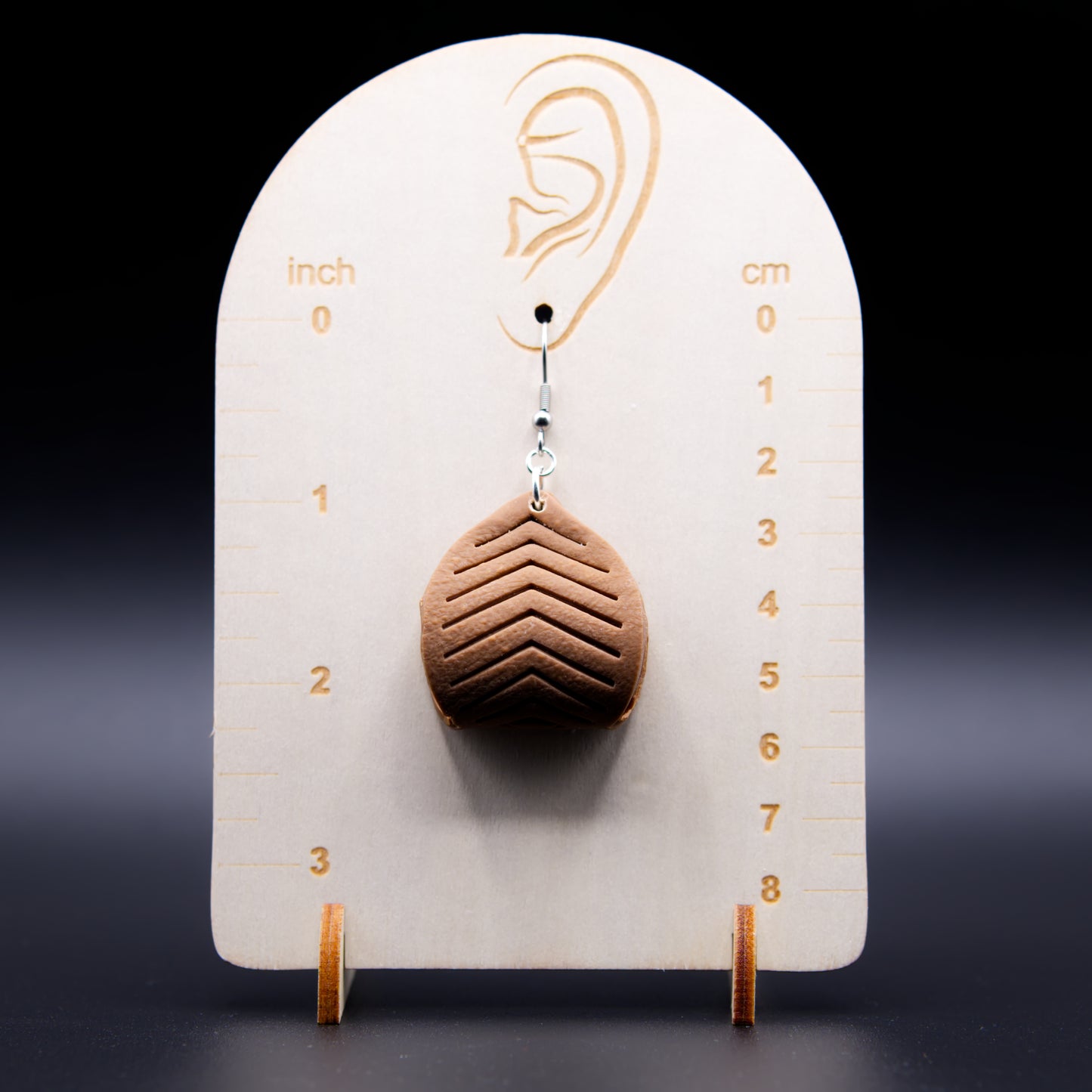 Brown Leather Twist Earrings