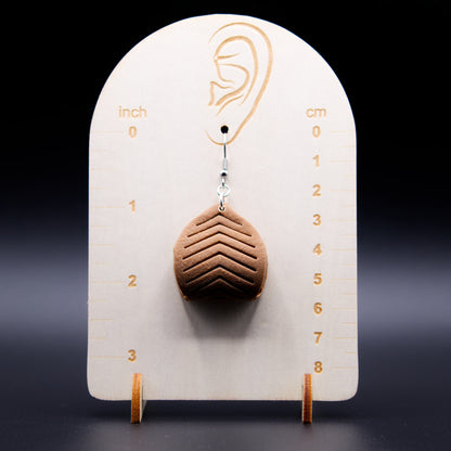 Brown Leather Twist Earrings