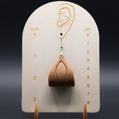 Brown Leather Twist Earrings