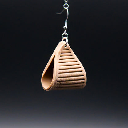 Brown Leather Twist Earrings