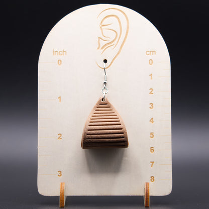 Brown Leather Twist Earrings