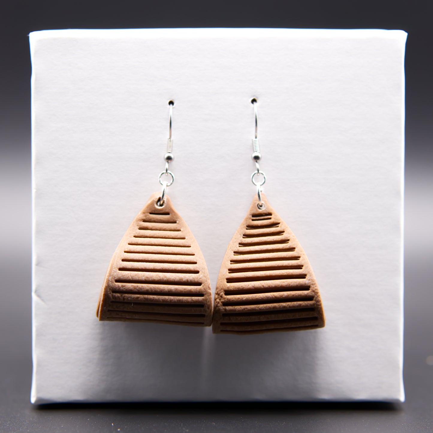 Brown Leather Twist Earrings