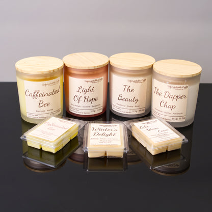 A preview of the different imperfect situations the candle/labels may be in for the discounted items.