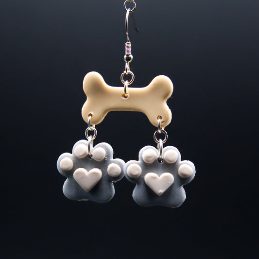 Puppy Bones and Paws Earrings