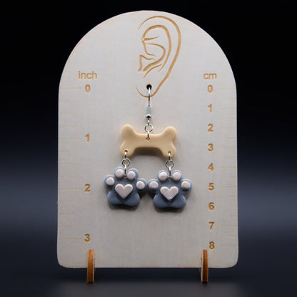 Puppy Bones and Paws Earrings