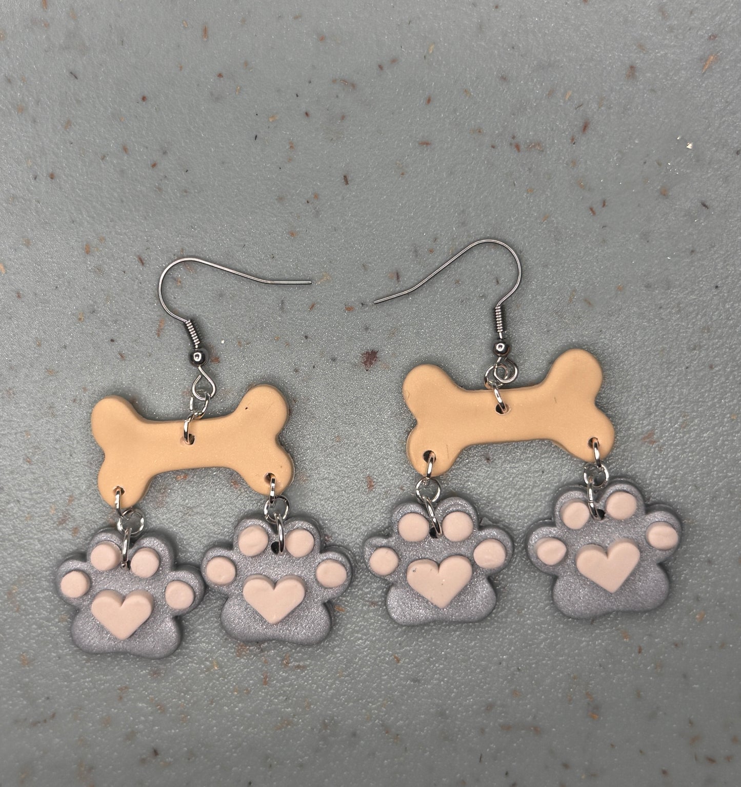 Puppy Bones and Paws Earrings
