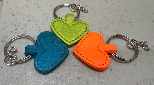 "Stitched Leather" Clay Keychains