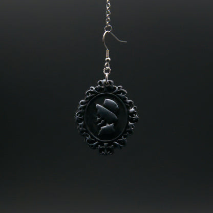 Cameo Skeleton Couple Earrings