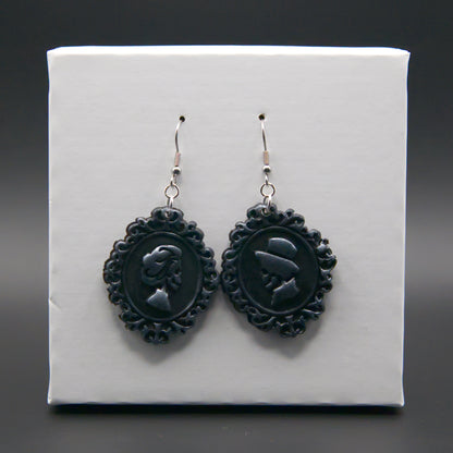 Cameo Skeleton Couple Earrings