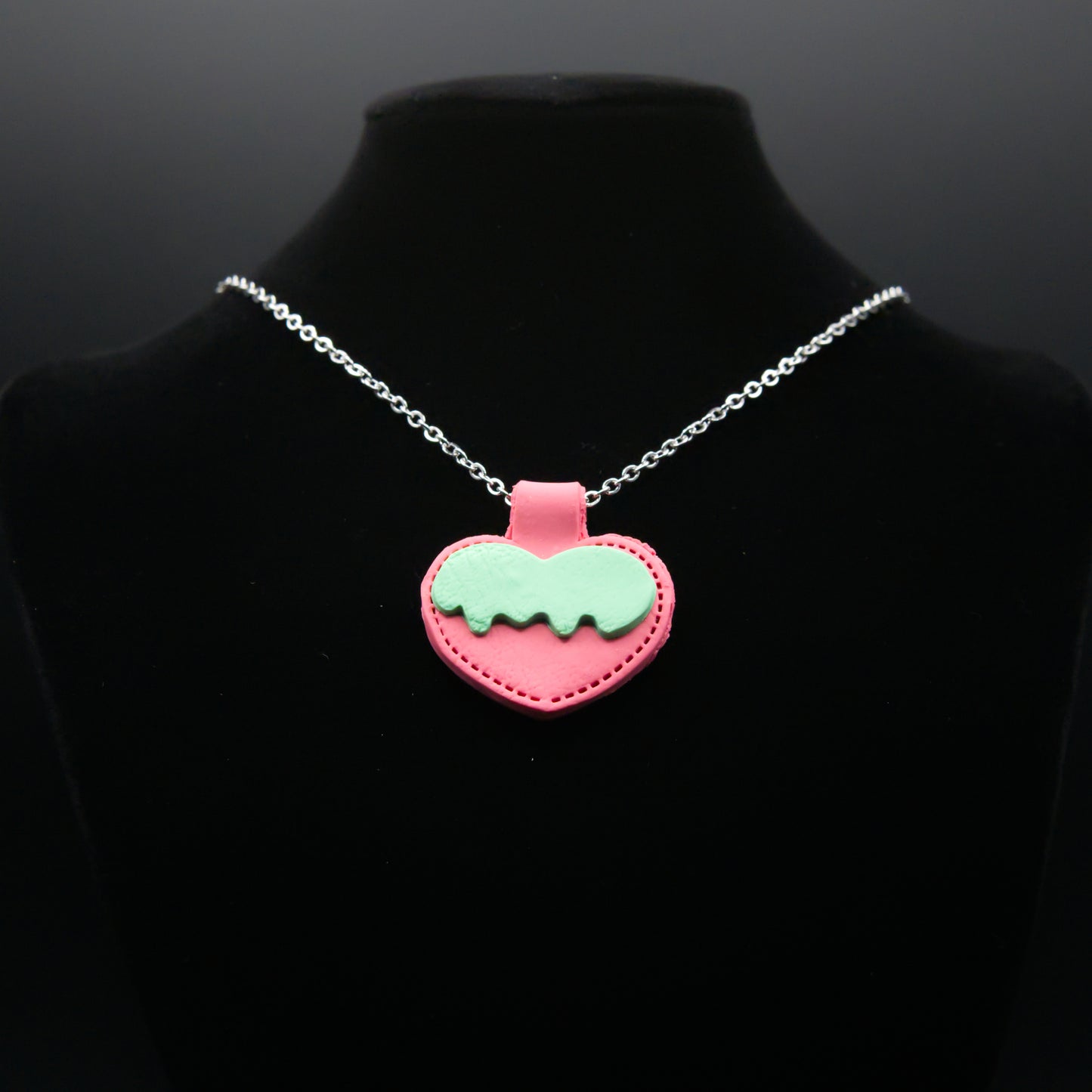 Melty Heart "Stitched Leather" Necklace