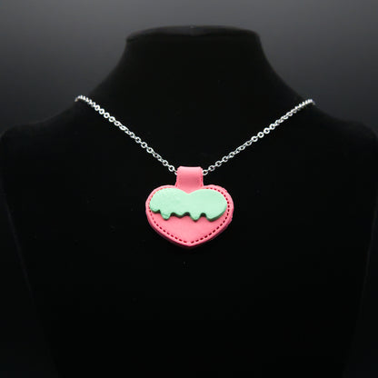 Melty Heart "Stitched Leather" Necklace