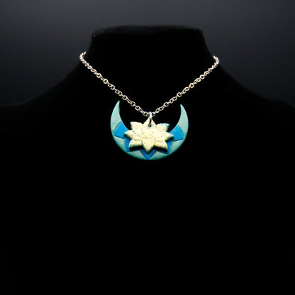 Moon & Lotus Necklace