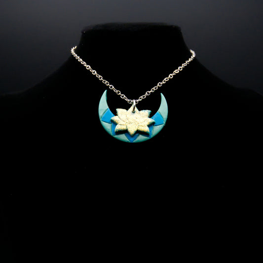 Moon & Lotus Necklace