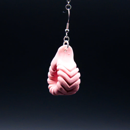 Pink Leather Twist Earrings