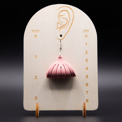 Pink Leather Twist Earrings