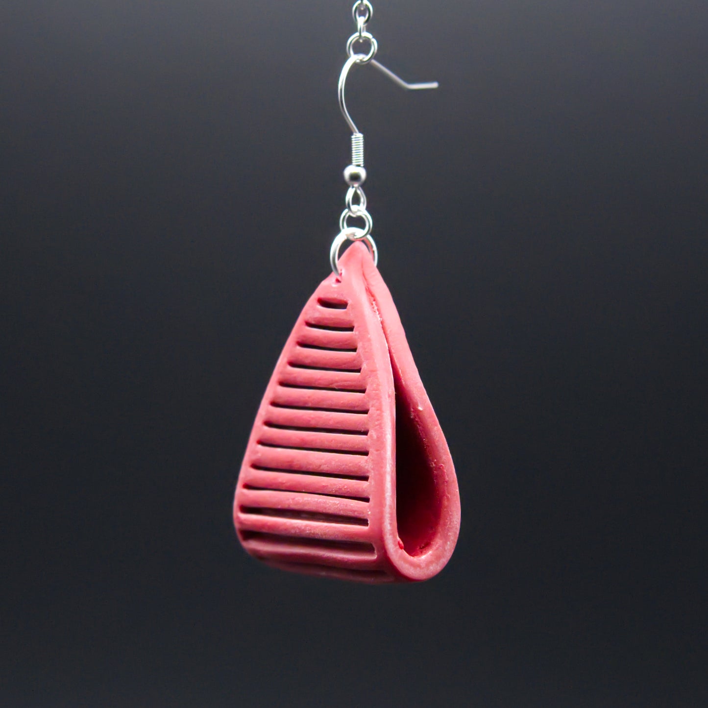 Maroon Leather Twist Earrings
