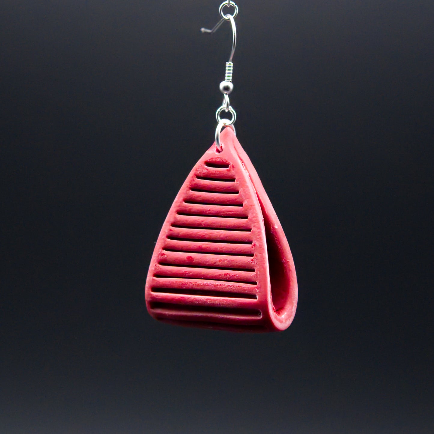 Maroon Leather Twist Earrings