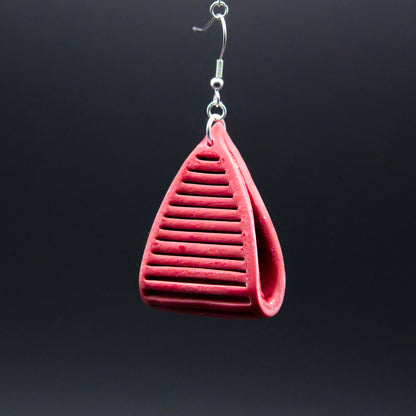 Maroon Leather Twist Earrings