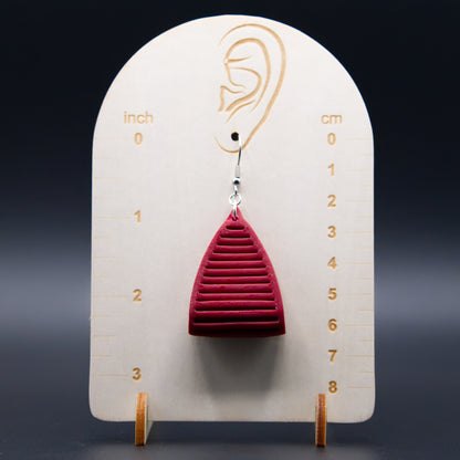 Maroon Leather Twist Earrings