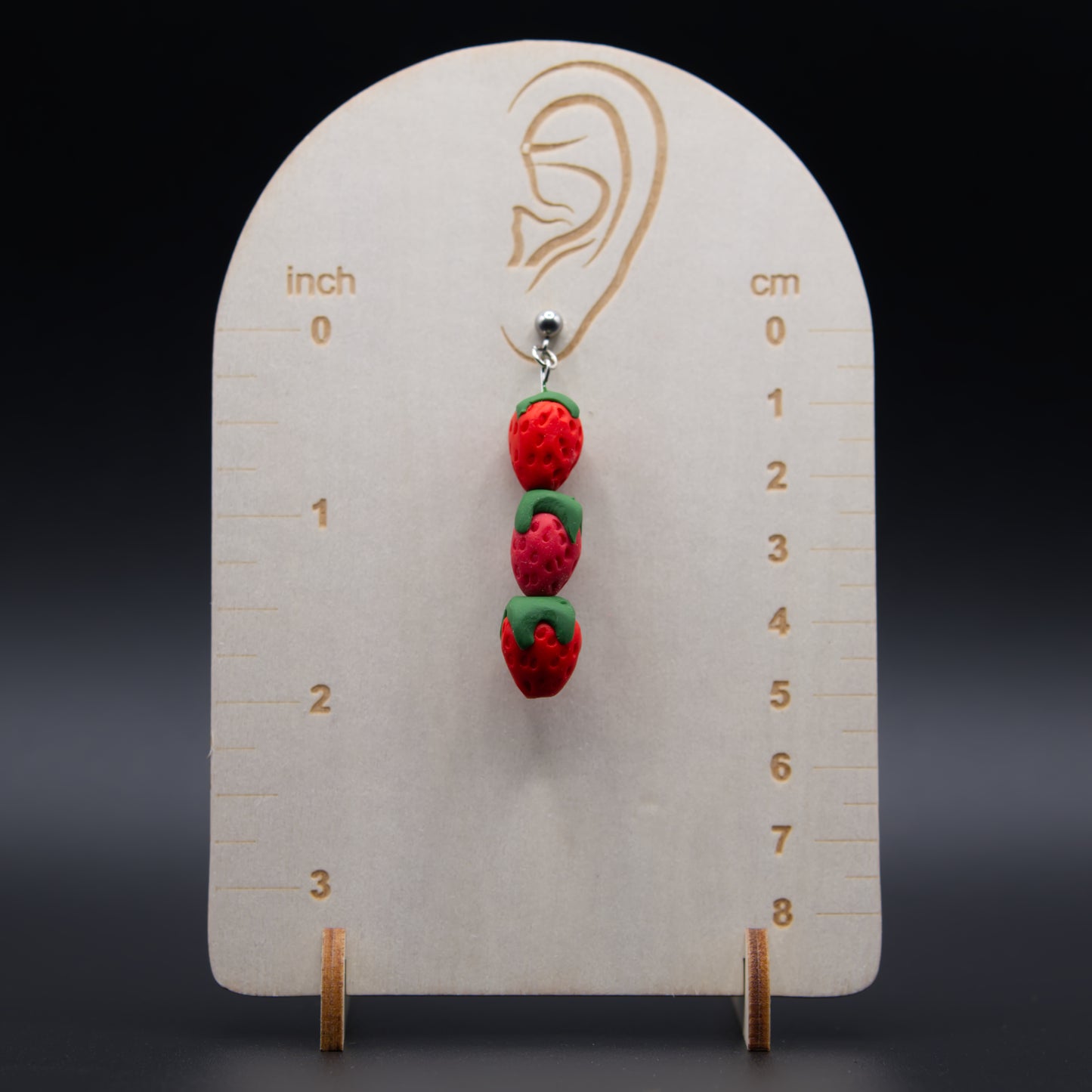 Triple Strawberry Earrings