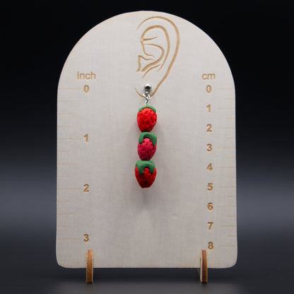 Triple Strawberry Earrings