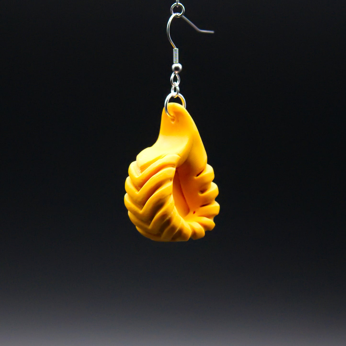 Mustard Leather Twist Earrings