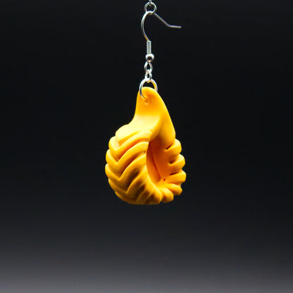 Mustard Leather Twist Earrings