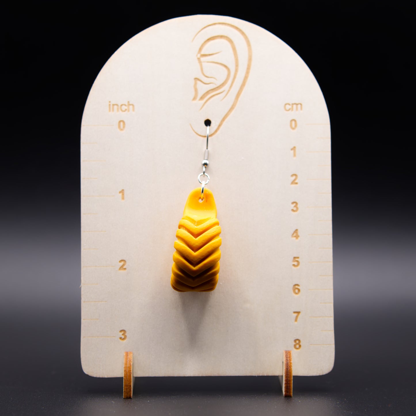 Mustard Leather Twist Earrings