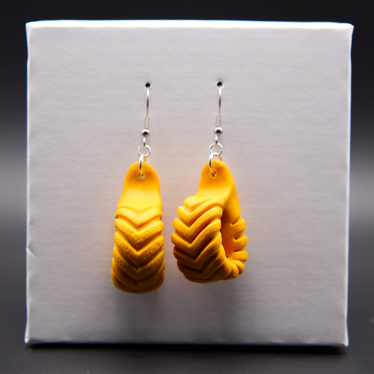 Mustard Leather Twist Earrings