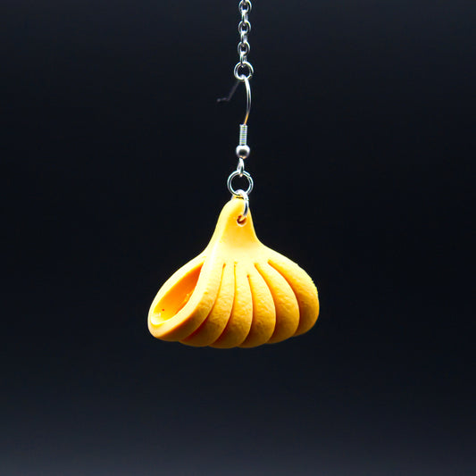 Mustard Leather Twist Earrings