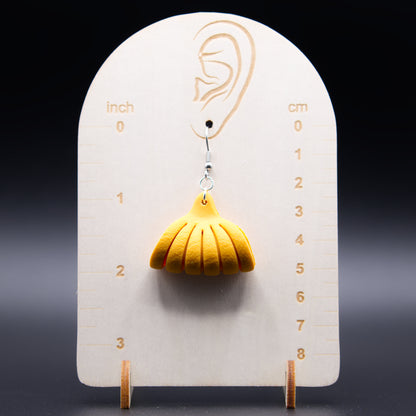 Mustard Leather Twist Earrings